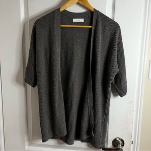 Gray Open-Front Sweater